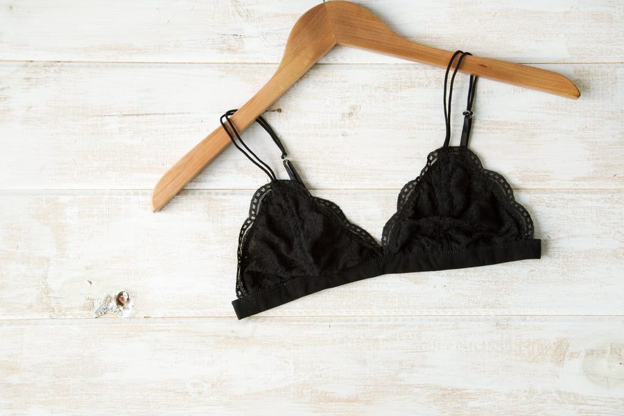 Dantel bralet, siyah